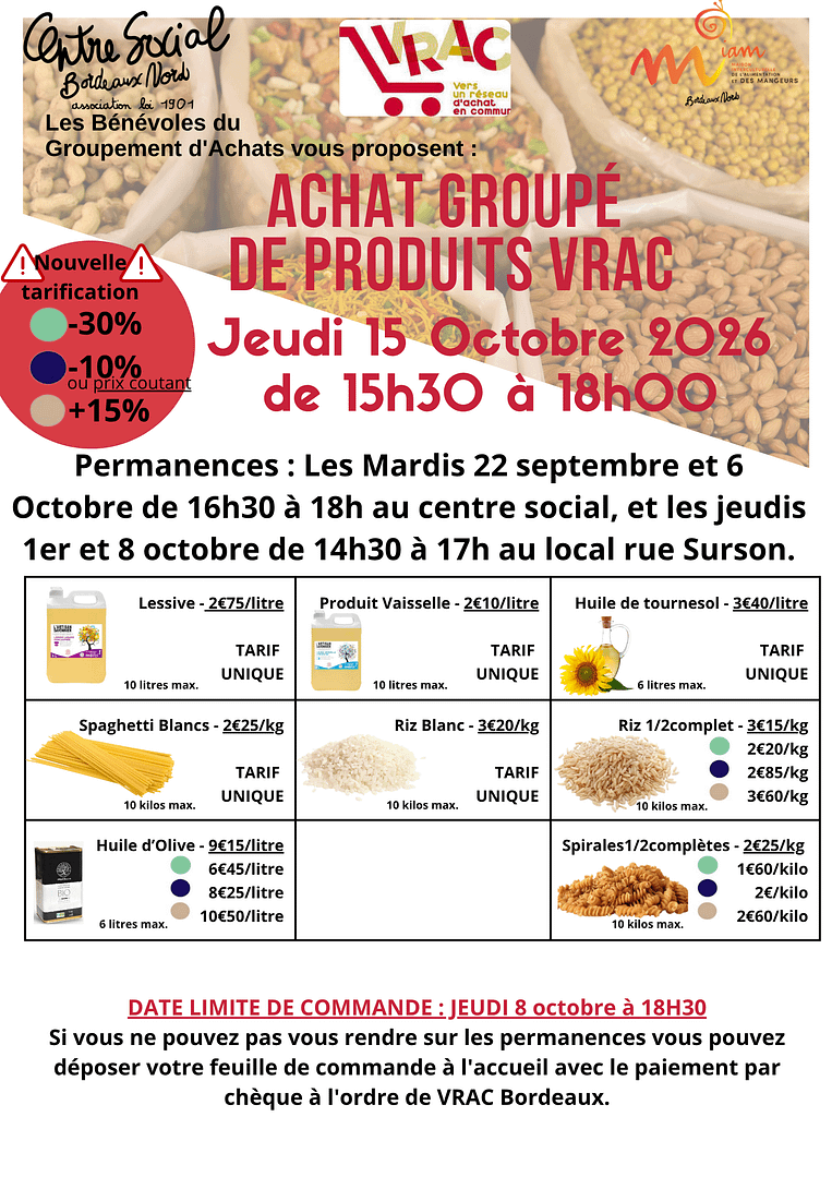 achats groupés octobre 2026