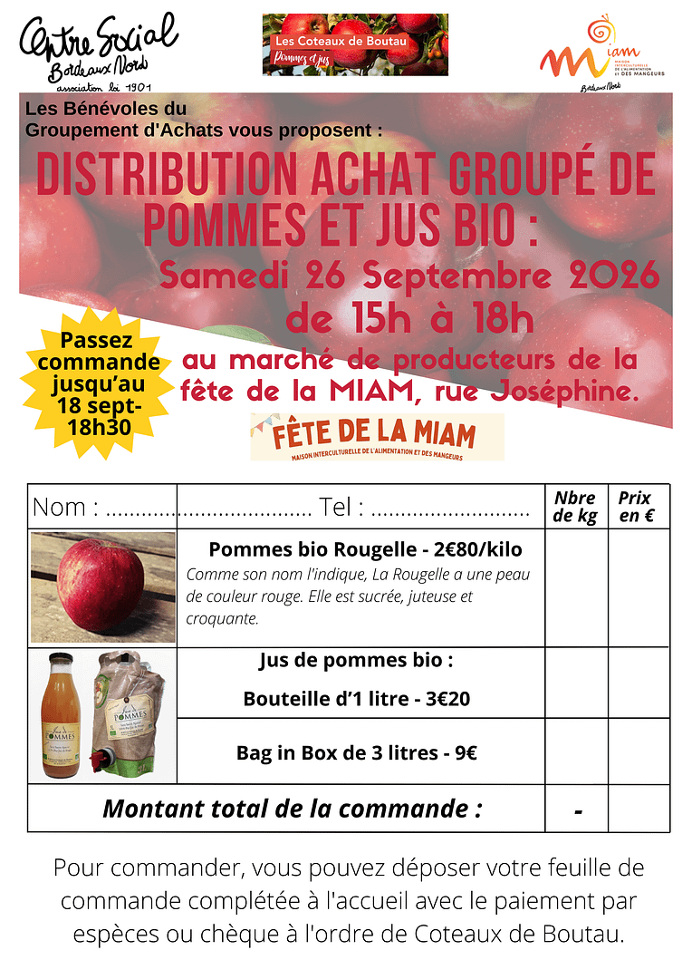 groupement dachat pommes et jus de pommes bio